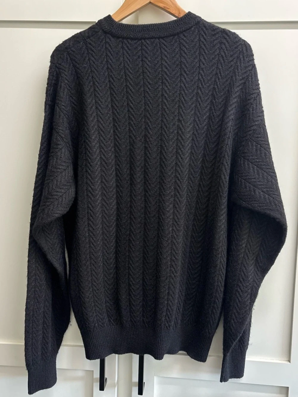 Bobby Jones Baby Alpaca Silk Sweater Knit Crewneck Men’s Large Black Peru Luxury - Picture 4 of 7
